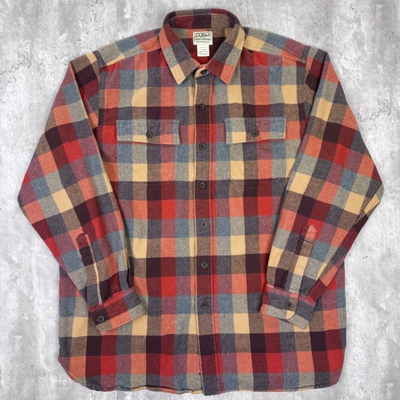 L.L. Bean Other - LL Bean Traditional Fit Flannel Shirt Mens XL Granola Plaid Chamois Long Sleeve